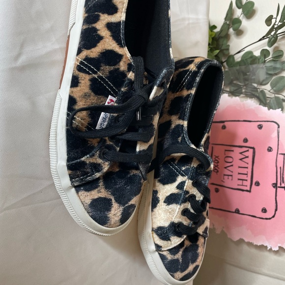 Superga Velvet Leopard Animal Print Sneaker Sz. 38 - Picture 10 of 12